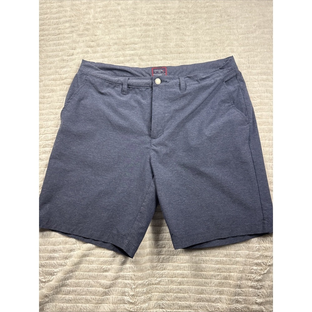UNTUCKit Shorts Men's 36 Blue Golf Stretch Nylon Tech Flat Front‎ Wrinkle Free